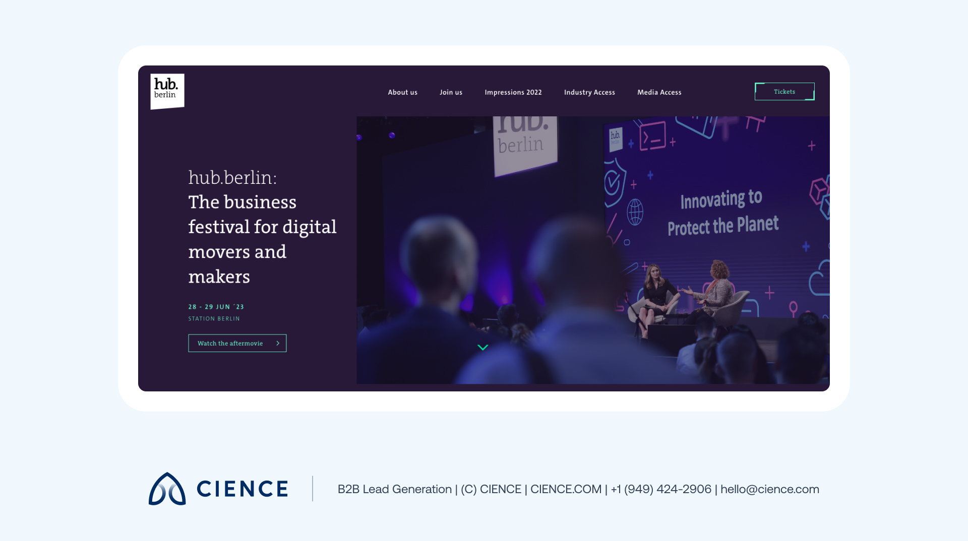 hub.berlin startup conference exhibition with European tech founders and corporate executives